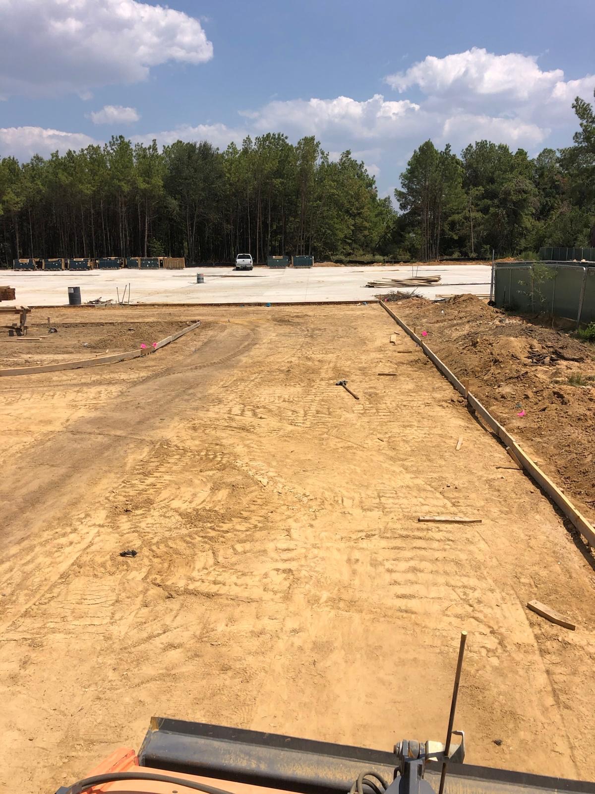 Pad prep next to finished slab